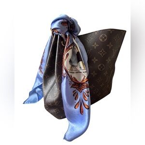 Vintage Channel Islands Souvenir Scarf Blue Nautical Travel Square Scarf